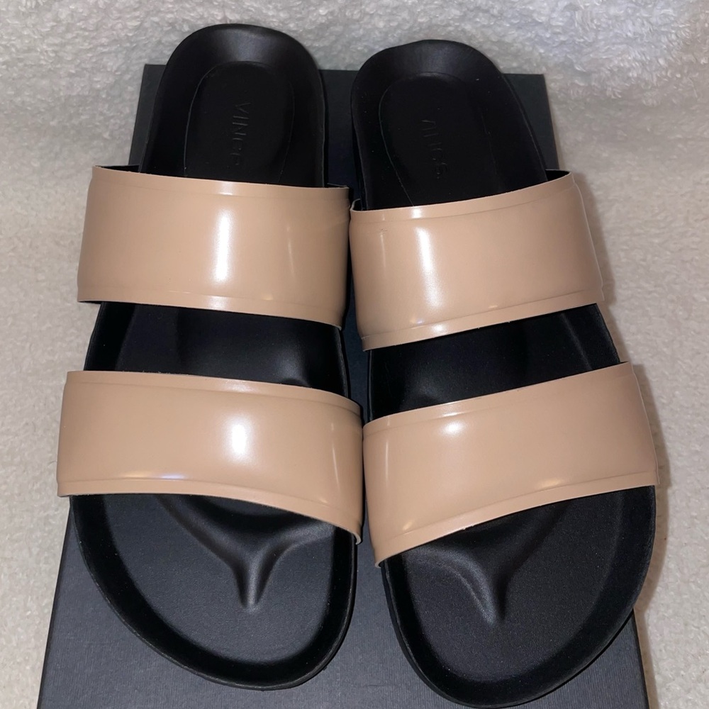 NIB Vince Orion Nude Double Strap Slide Size 10